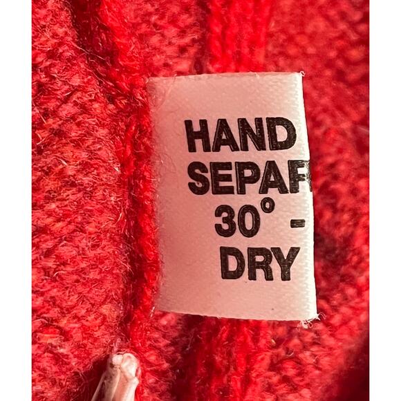 9-24 TURNBULL & ASSER Men's Sweater Cable-Knit Red Large - Picture 6 of 6